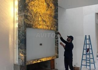 ASH BUILDING - Habillage déco en feuilles de pierre