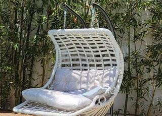 كرسي معلق لشخصين Kitea رمادي ارتفاع 210 سم