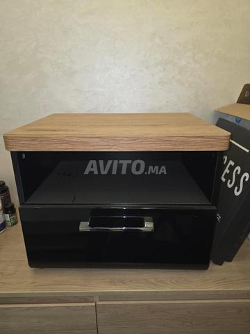 منضدة بجانب السرير KITEA أسود خشب 1 درج كوة