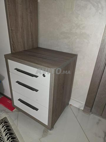 صندوق بعجلات KITEA Rio 3 أدراج أبيض خشبي