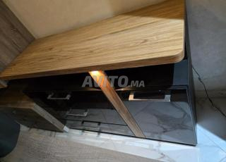 بوفيه خزانة تخزين KITEA لامع خشب LED