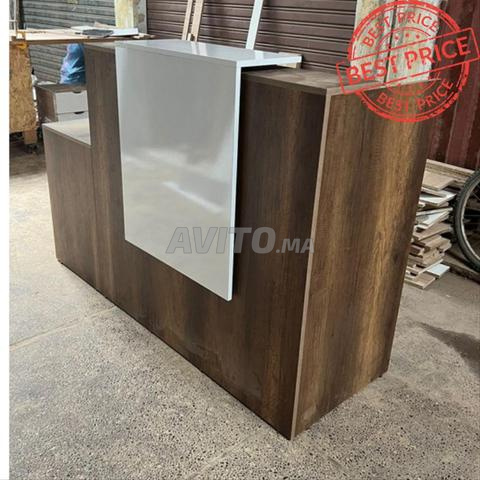 منضدة استقبال مع خزانة متنقلة