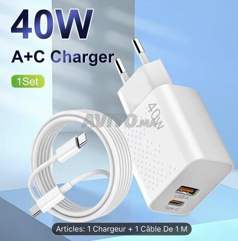 Support téléphone chargeur 40W Type C et câble - 2