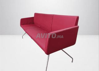 أريكة استقبال 3 مقاعد Magencia جلد أحمر