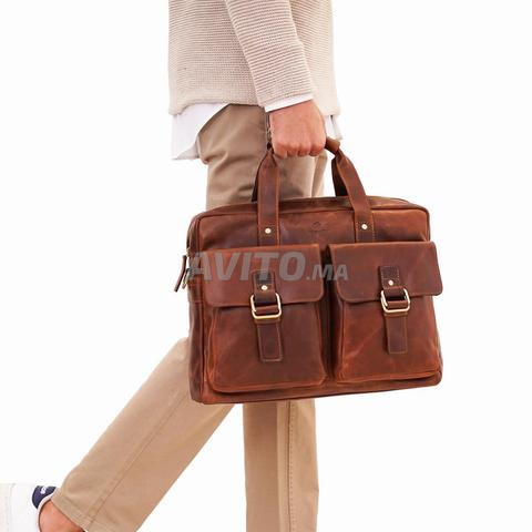 حقيبة جلد طبيعي أصلية حقيبة لابتوب