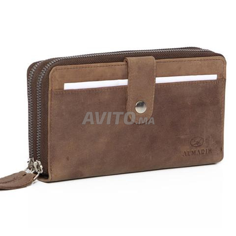 محفظة جلد طبيعي نسائية portemonnaie