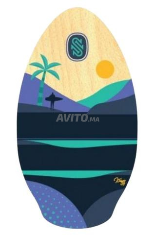 لوح التزلج على الماء SKIMBOARD SKIM ONE 39 WOOD KAUAI - TEAL/PURPLE