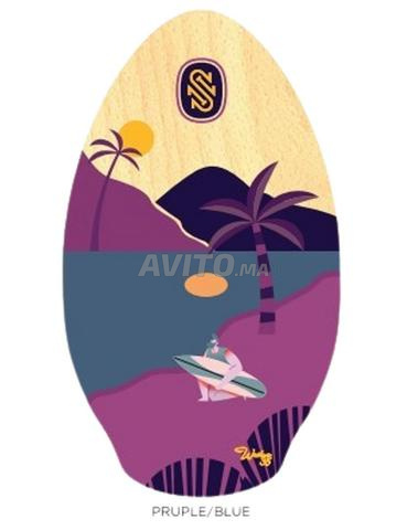لوح التزلج على الماء SKIMBOARD SKIM1 WOOD - 35 PRUPLE /BLEU