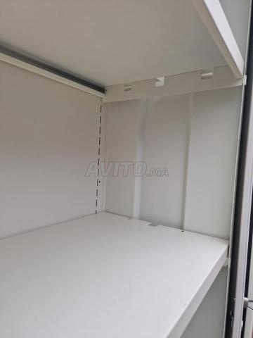 Armoire haute blanche métallique 100x200 à rideau