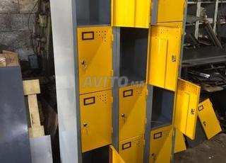 Vestiaire métallique casier monobloc 4 portes