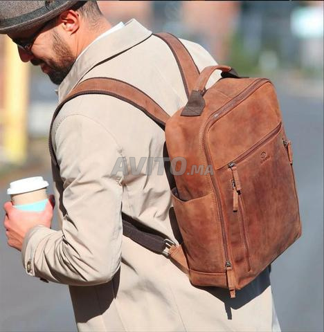 Sac à dos cuir véritable cartable PC portable