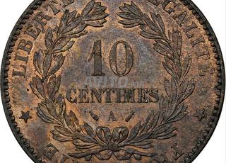 10 سنتيمات فرنسية 1893 من البرونز