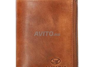 Portefeuille, portemonnaie en cuir marron original