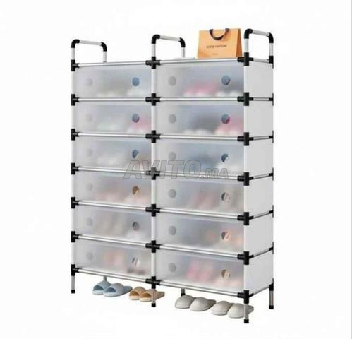 خزانة أحذية قابلة للتعديل بأبواب شفافة –