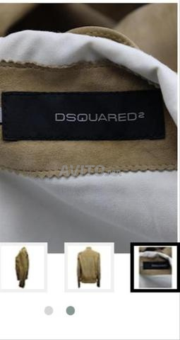 Dsquared2 جاكيت بسحاب أمامي من جلد الغزال البيج