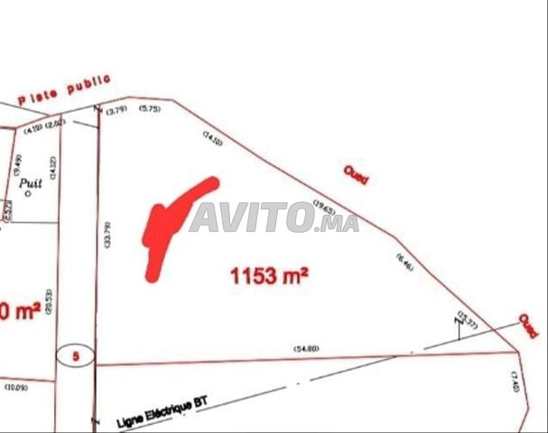 terrain 1153 m2 avec permis de villa à eddir