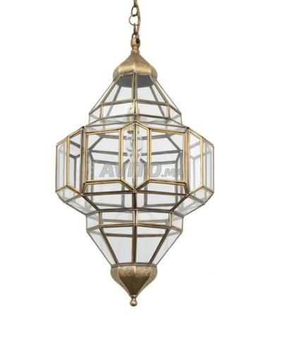 مصباح مغربي ذهبي من المعدن للإضاءة الزخرفية