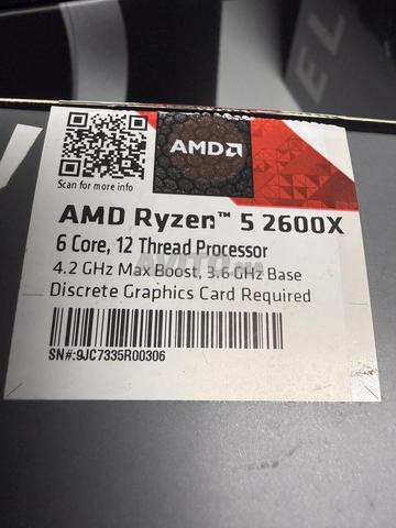 Processeur AMD Ryzen 5 2600X (3,6 GHz / 4,2 GHz) - 2