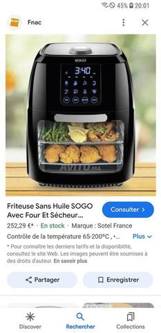 مقلاة هوائية بدون زيت Sogo