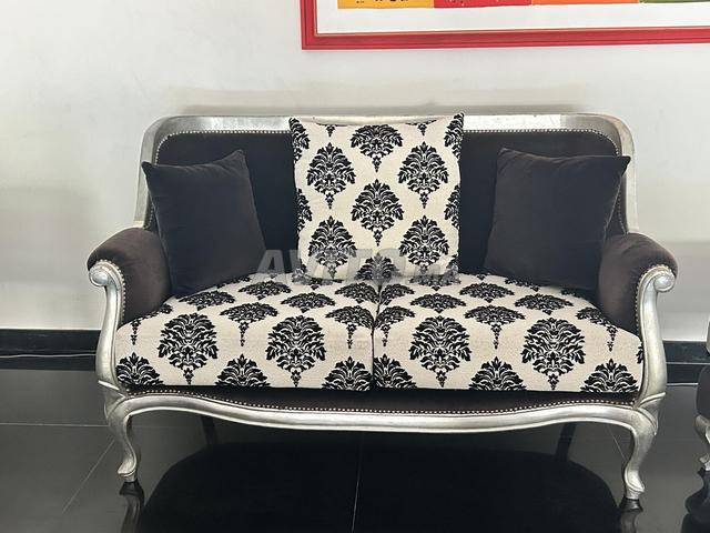 Canapé velour 5 places vintage