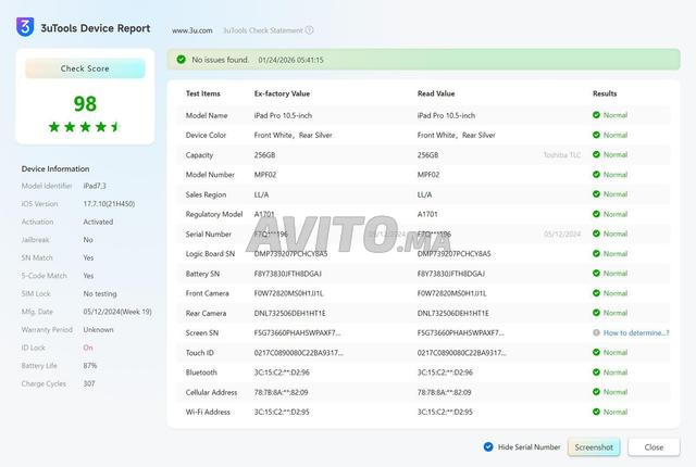 iPad Pro 10.5 - Officiel - 256 Go - Wifi