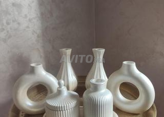 Décorations en béton, vases faits à la main