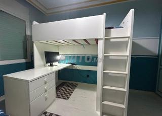 مجموعة أسرة أطفال (سرير، خزانة، مكتب، سرير إضافي)