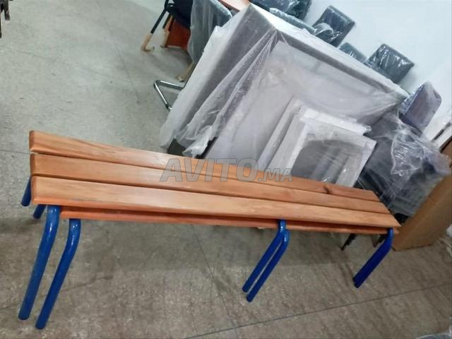 Banc en bois et métal/siège de cantine