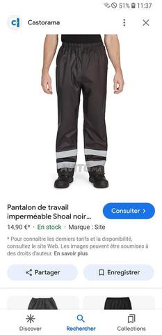 Pantalon travail pluie imperméable site