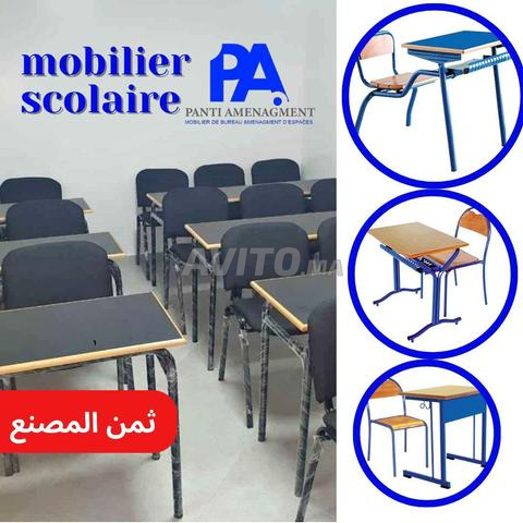 Table pupitre double places case\mobilier scolaire
