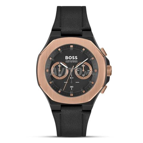 Montre pour homme en cuir véritable noir Taper HB1514089.