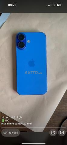 iPhone 16 normal 512 gb batterie 100 pour cent