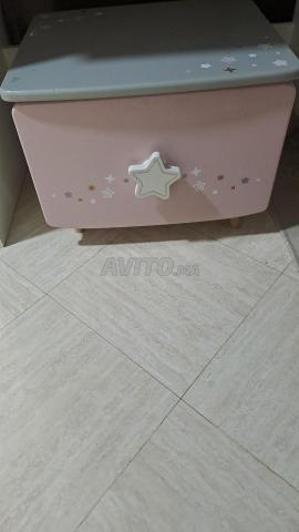 Lit enfant sommier matelas table de chevet stella - 2