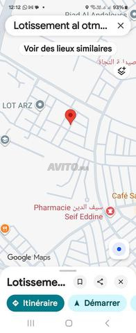 Terrain dans le lotissement Al Othmania, façade est sur rue de 20m