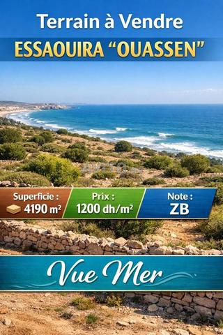 Terrain à vendre – Ouaissane – Zone B – Vue mer