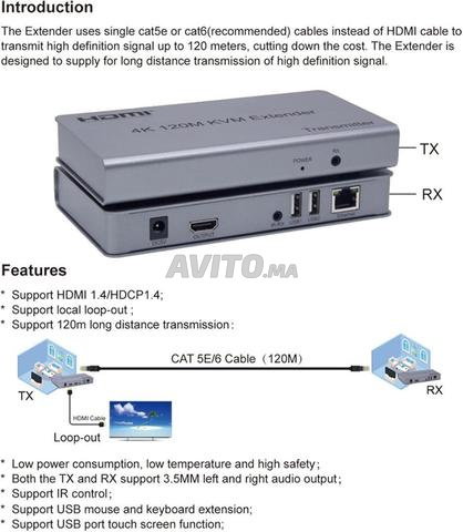 KVM HDMI 4K 120M IP EXTENDER HDMI RJ45 - 2