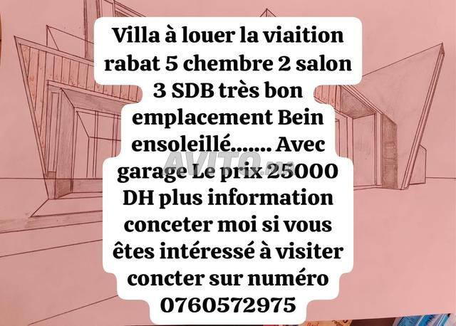 Villa à louer District de l'aviation 25000 dh