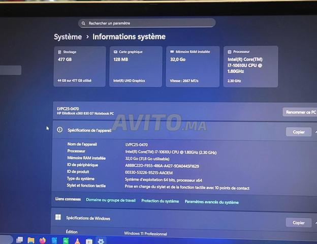 HP EliteBook 32go RAM x360 i7 830 G7 10eme - 2