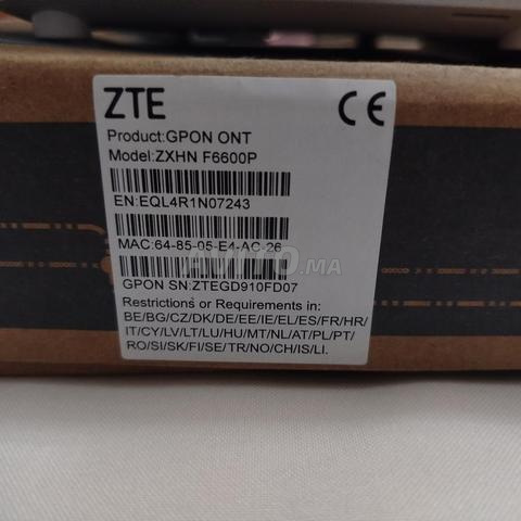 Routeur ZTE F6600P GPON neuf WiFi - 2
