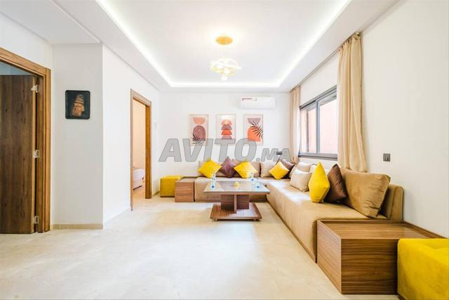 3 min de Guéliz – Appart avec balcon, vue piscine