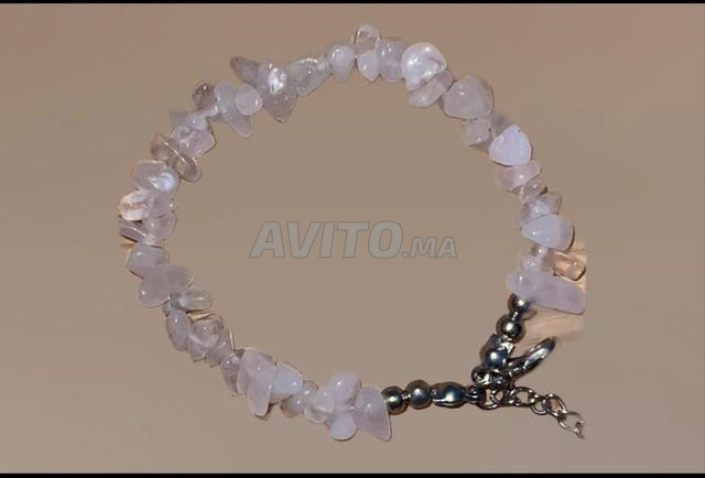 Bracelet en quartz rose naturel
