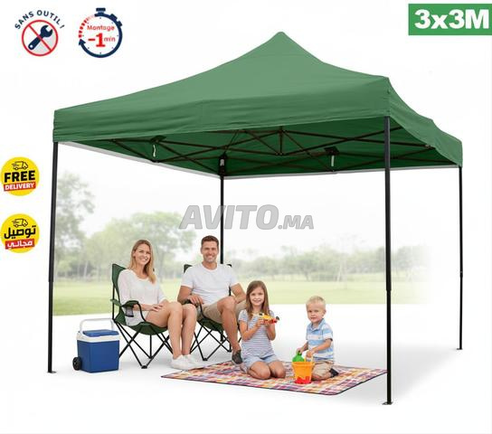 Tonnelle 3x3 m Pliante Vert Olive - Jardin & Plage
