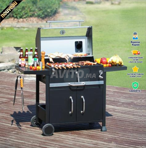 Barbecue à charbon d'extérieur pour jardin - Grande taille familiale
