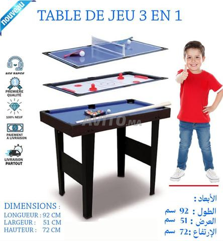 TABLE DE JEU 3 EN 1 - 92 x 72 x 51 CM