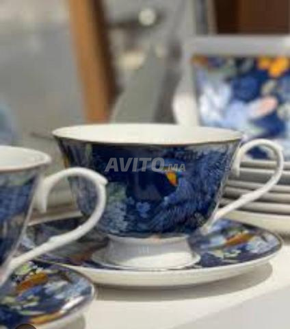 Pack de 6 tasses à café au  lait motifs fleurs