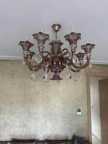 ثريا كلاسيكية من الزجاج والكريستال - 8 أضواء