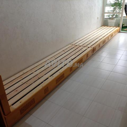 Banc de salon en bois massif avec rangement