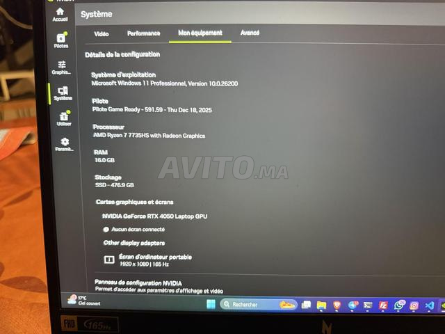 Acer Nitro Rtx 4050 16go 512go Ryzen 7 - 2