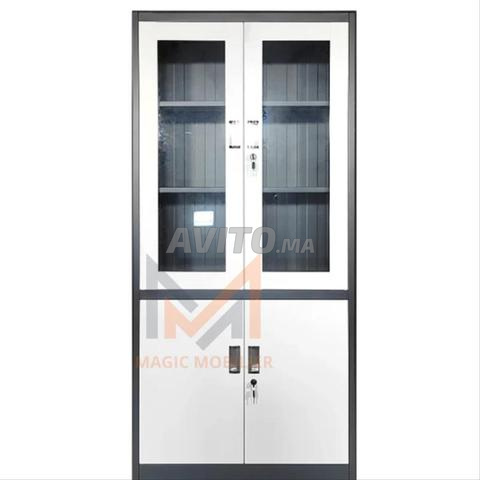 خزانة معدنية عالية شبه زجاجية - 2