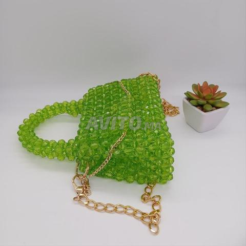 Sac à main Prairie en perles cristal vertes - 2